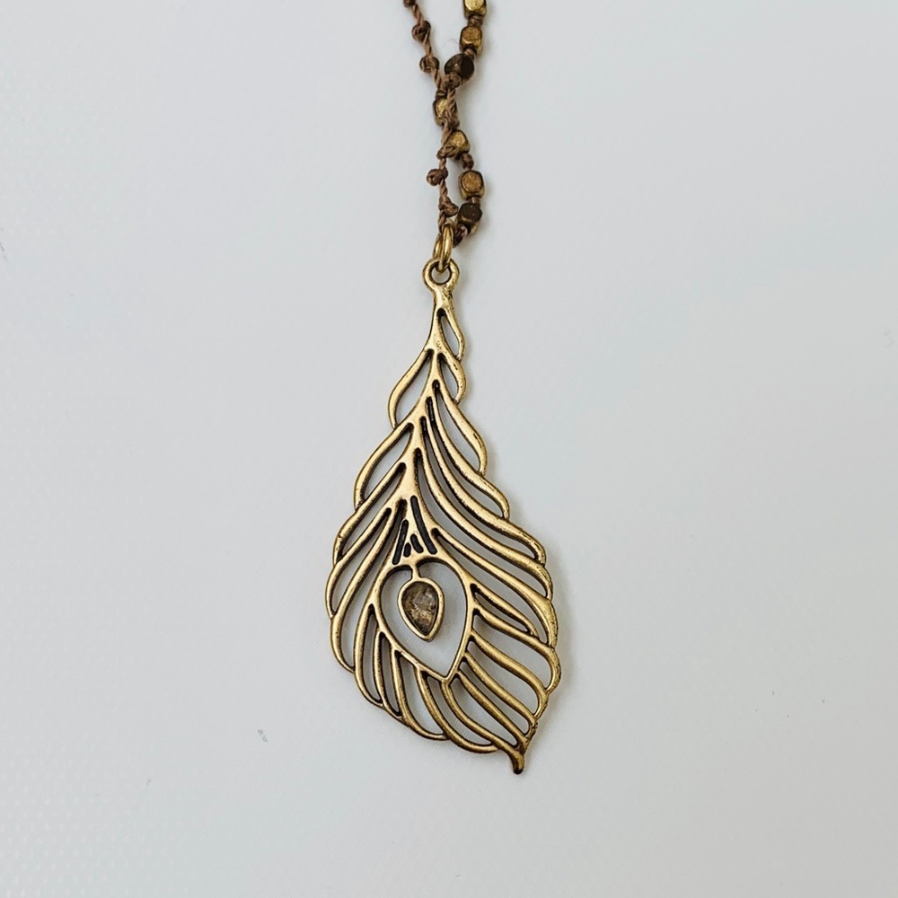 Kenneth Cole Long Necklace with Feather Charm
